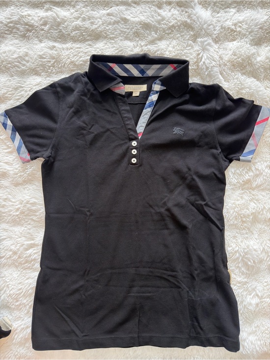Burberry Tops - Burberry Black Polo with Signature Check Trim